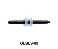 Glass Barbell with Two Trasparent Silicon Ring Outer GLBLS-08